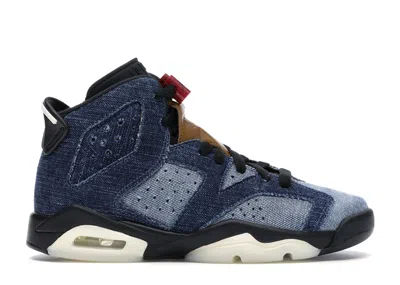 Pre-owned Jordan 6 Retro Sneakers In Washed Denim/sail/varsity Red