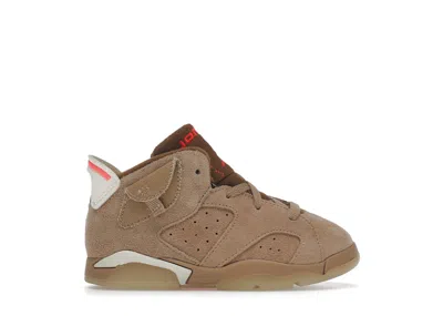 Pre-owned Jordan 6 Retro Travis Scott Sneakers In British Khaki/sail/bright Crimson In Multi