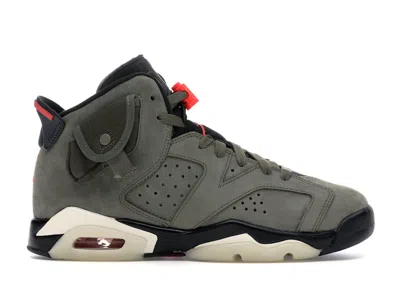 Pre-owned Jordan 6 Retro Travis Scott Sneakers In Medium Olive/black/sail