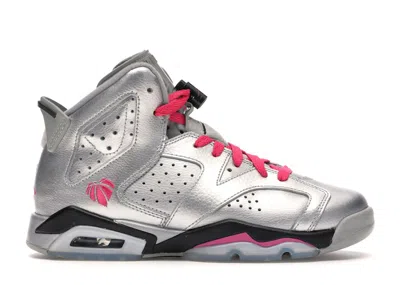 Pre-owned Jordan 6 Retro Valentine's Day (2014) Sneakers In Metallic Silver/vivid Pink/black