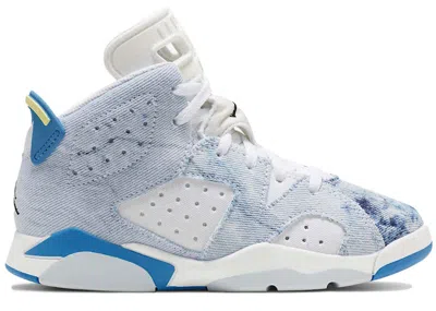 Pre-owned Jordan 6 Retro Washed Denim (2022) Sneakers In White/dutch Blue/citron