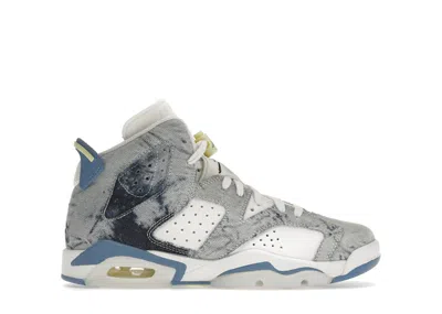 Pre-owned Jordan 6 Retro Washed Denim (2022) Sneakers In White/dutch Blue/citron