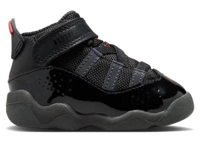 Pre-owned Jordan 6 Rings Sneakers In Black/anthracite/fire Red In Multi
