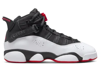 Pre-owned Jordan 6 Rings Sneakers In Black/white/university Red In Multi
