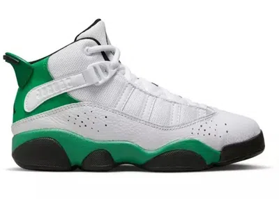Pre-owned Jordan 6 Rings Sneakers In White/black/lucky Green