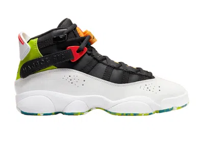 Pre-owned Jordan 6 Rings Sneakers In White/black/neon Green