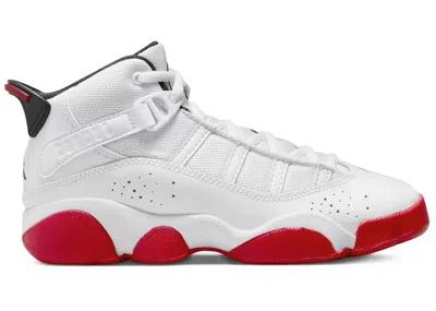 Pre-owned Jordan 6 Rings Sneakers In White/black/university Red In Multi