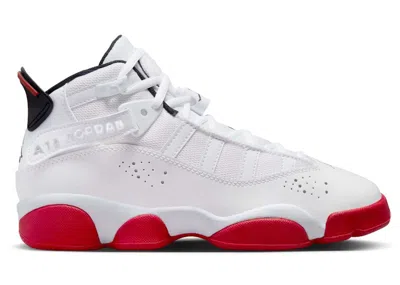 Pre-owned Jordan 6 Rings Sneakers In White/black/university Red In Multi