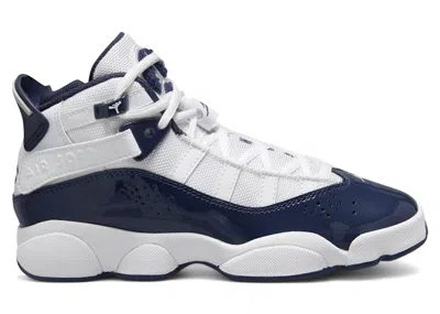 Pre-owned Jordan 6 Rings Sneakers In White/neutral Grey/midnight Navy Blue In Multi