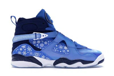 Pre-owned Jordan 8 Retro Snow Blizzard Sneakers In Cobalt Blue Blaze/blue Void/white