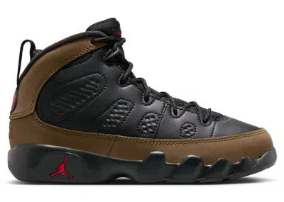 Pre-owned Jordan 9 Retro Olive (2024) Sneakers In Black/true Red/light Olive