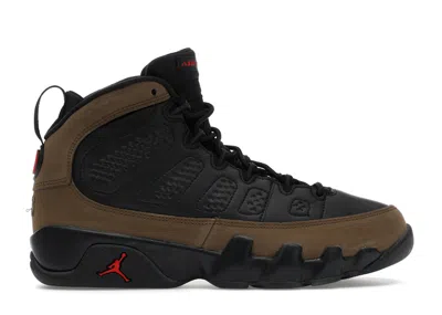 Pre-owned Jordan 9 Retro Olive (2024) Sneakers In Black/true Red/light Olive