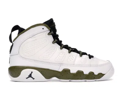 Pre-owned Jordan 9 Retro Statue Sneakers In White/black/militia Green