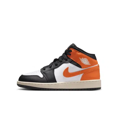 Jordan Babies' Air  1 Mid Big Kids' Shoes In White