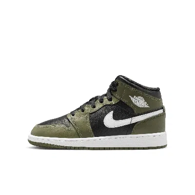 Jordan Air  1 Mid Big Kids' Shoes In Black