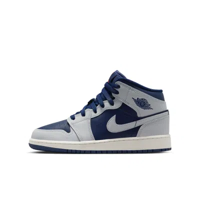 Jordan Babies' Air  1 Mid Big Kids' Shoes In Blue