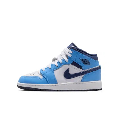 Jordan Air  1 Mid Big Kids' Shoes In Blue