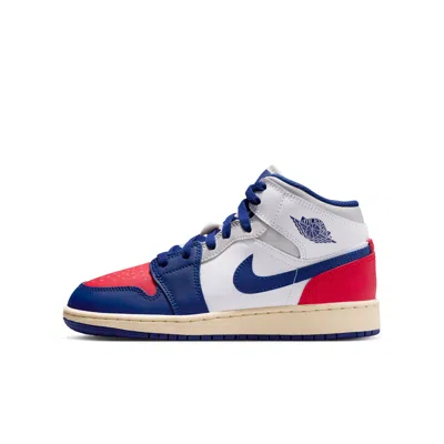 Jordan Babies' Air  1 Mid Big Kids' Shoes In White
