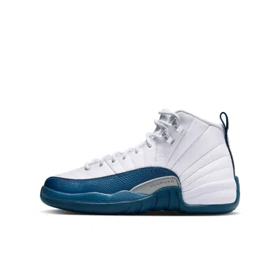 Jordan Babies' Air  12 Retro "french Blue" Big Kids' Shoes In White