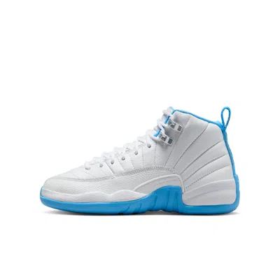 JORDAN AIR  12 RETRO "WHITE AND UNIVERSITY BLUE" BIG KIDS' SHOES,1015713947