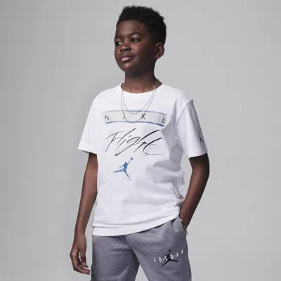 Jordan Air  4 Big Kids' Flight Reimagined T-shirt In White