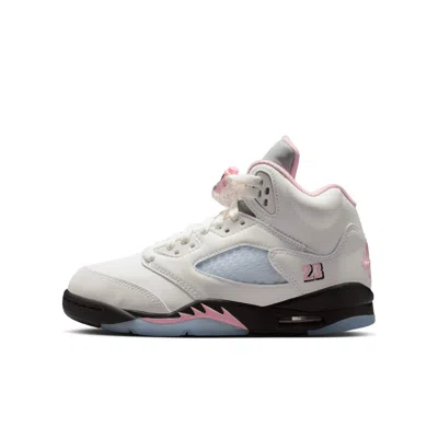 Jordan Babies' Air  5 Retro "medium Soft Pink" Big Kids' Shoes In White
