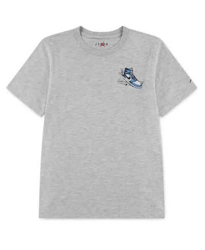 Jordan Kids' Air Big Boys 8-20 Crewneck T-shirt In Gray