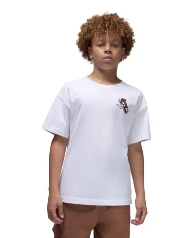 Jordan Kids' Air Big Boys 8-20 Crewneck T-shirt In White