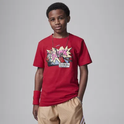 Jordan Little Boys Air Comics Dunk Short-sleeve Graphic T-shirt In R78gym Red