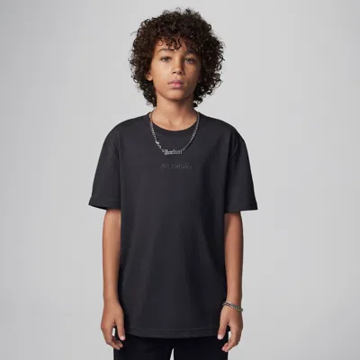 Jordan Air  Big Kids' Embroidered T-shirt In Black