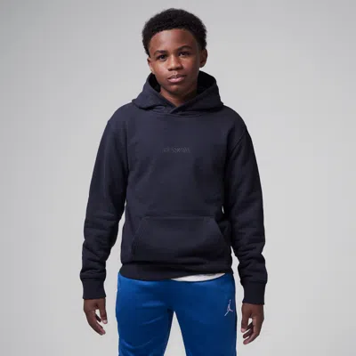 Jordan Air  Big Kids' Fleece Pullover Hoodie In Black