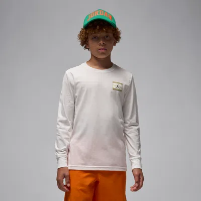 Jordan Air  Big Kids' Label Long Sleeve T-shirt In White