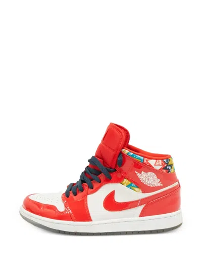 Pre-owned Jordan Air  1 Barcelona Sweater Sneakers In Red