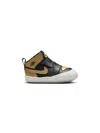 Jordan Air  1 "black Metallic Gold" Crib Booties In Black