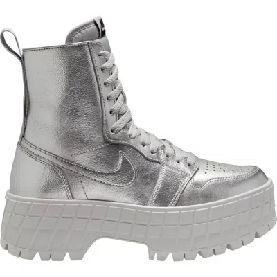 Jordan Air  1 Brooklyn Platform Sneaker In Silver