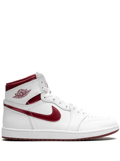 Jordan Air  1 High '85 "metallic Burgundy" Sneakers In White