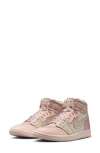 Jordan Air  1 High 'method Of Make' Basketball Sneaker In Pink Oxford/light Brown