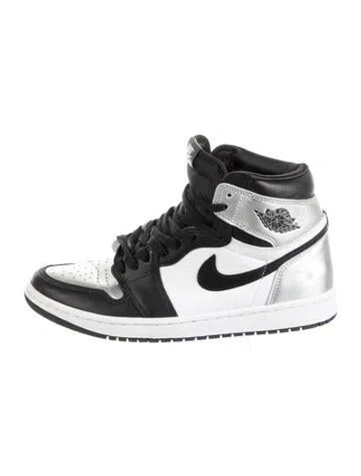 Pre-owned Jordan Air  1 High Og 'silver Toe Black Metallic' Sneakers In Multi