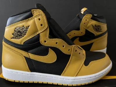Pre-owned Jordan Air  1 High Retro Og Pollen Yellow Black 555088-701 Men's Size 10✅