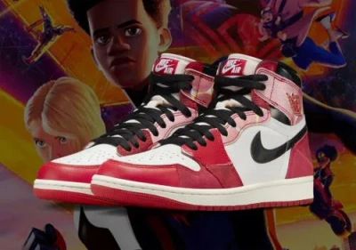 Pre-owned Jordan Air  1 High Spider-man Across The Spider-verse Men's Size 9.5 Dv1748-601 In Red