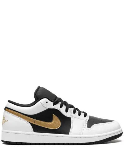 Jordan Air  1 Low "gold Swoosh" Sneakers In Weiss