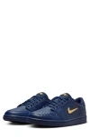 Jordan Air  1 Low Method Of Make Sneaker In Midnight Navy/metallic Gold