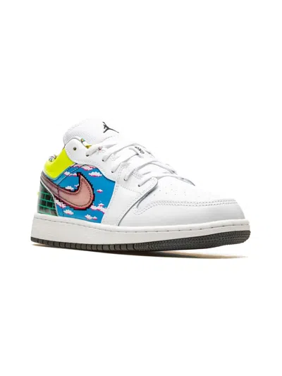 Jordan Kids' Air  1 Low "old School Gaming" Sneakers In White