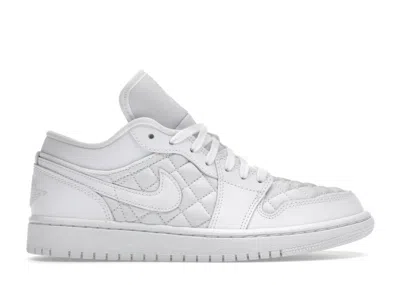 Pre-owned Jordan Air  1 Low Quilted (women's) Sneakers In White