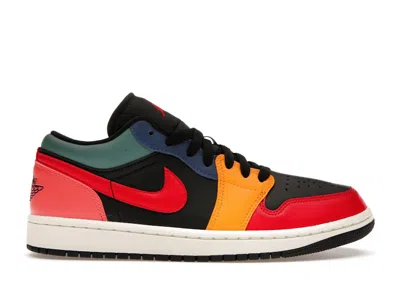 Pre-owned Jordan Air  1 Low Se (women's) Sneakers In Black/taxi/french Blue In Multi