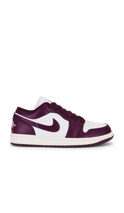 Jordan Air  1 Low Sneaker In White  Bordeaux  & Sail