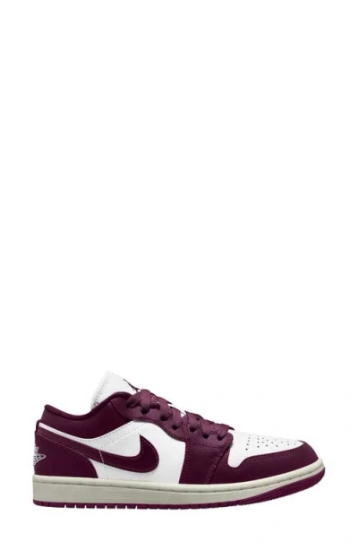 Jordan Air  1 Low Sneaker In White/bordeaux/sail