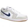 Jordan Air  1 Low Sneaker In White/midnight Navy/grey