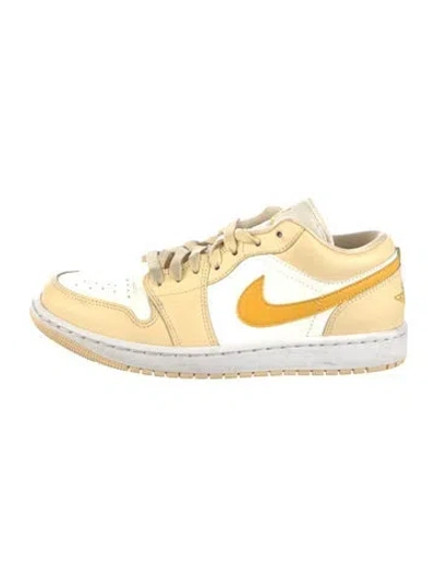 Pre-owned Jordan Air  1 Low "yellow Ochre" Athletic Sneakers In Neutral