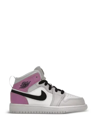 Jordan Kids' Air  1 Mid Barely Grape Sneakers In Multi